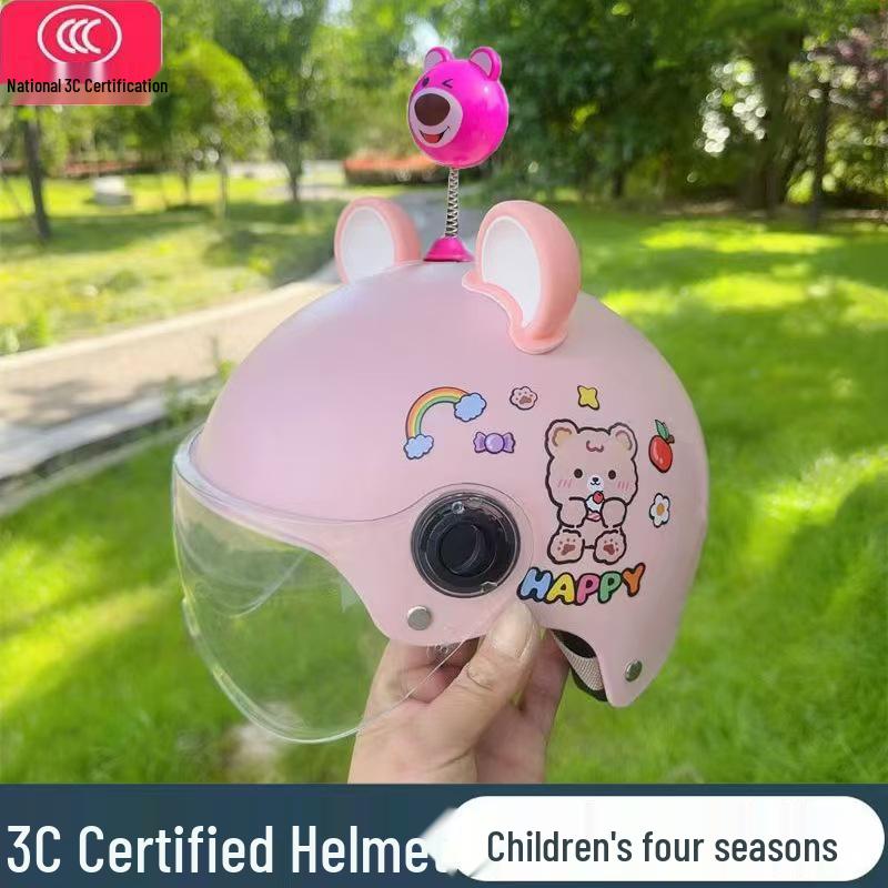 3C Certified Lightweight Electric Vehicle Helmet for Kids, Summer Half Helmet, Comfortable and Cute Safety Helmet for Boys and Girls