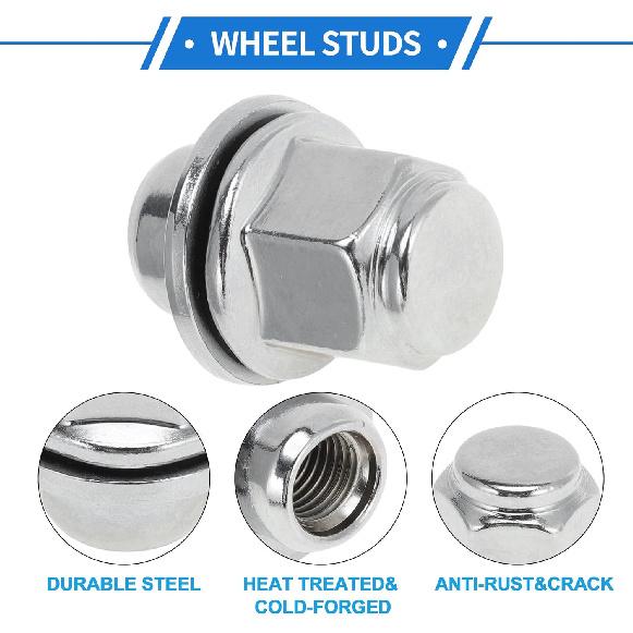 5 Pcs M12x1.50 Lug Nuts for Toyota Corolla 1987-2008/2019-2021 Alloy Steel Wheel Lug Nuts No.9094201033/MB579290 Silver Tone