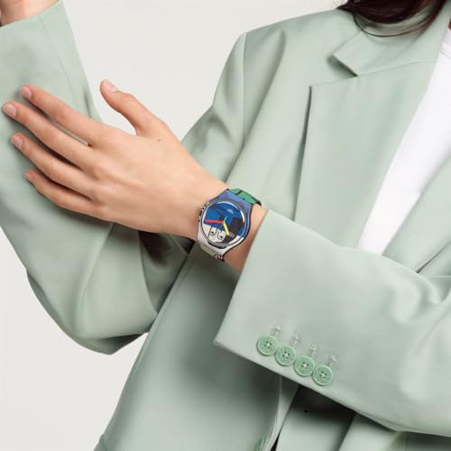 Swatch LEGER'S TWO WOMEN HOLDING FLOWERS SUOZ363 Black Wristwatch