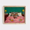 Tiger Pizza & Duck Wine Party Art Canvas Printing Cute Quirky Animal Wall Art Posters for Modern Restaurant Kitchen Home Decor