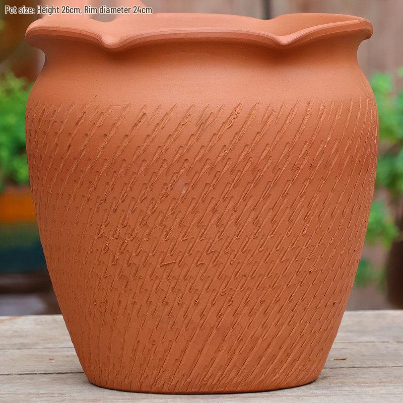 Retro Ceramic Wide Mouth Flower Pot - Tree Trunk Design for Succulents, Bougainvillea, Hydrangea, Roses  