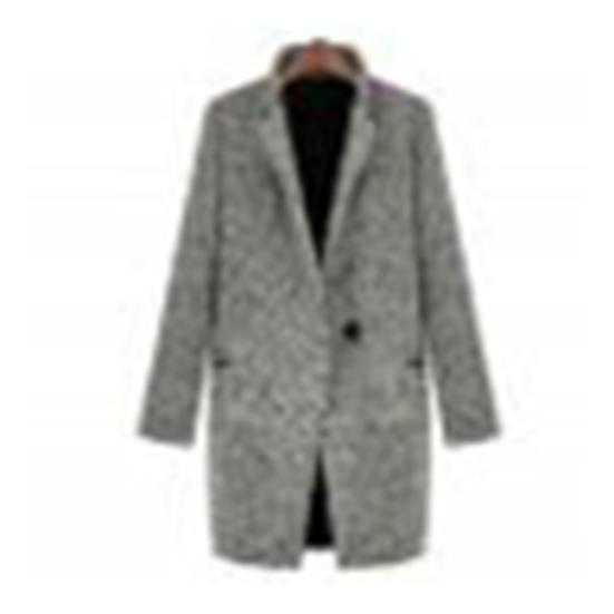 

Пальто в клетку, шерстяное пальто в клетку на одной пуговице с карманом для повседневной жизни S серый