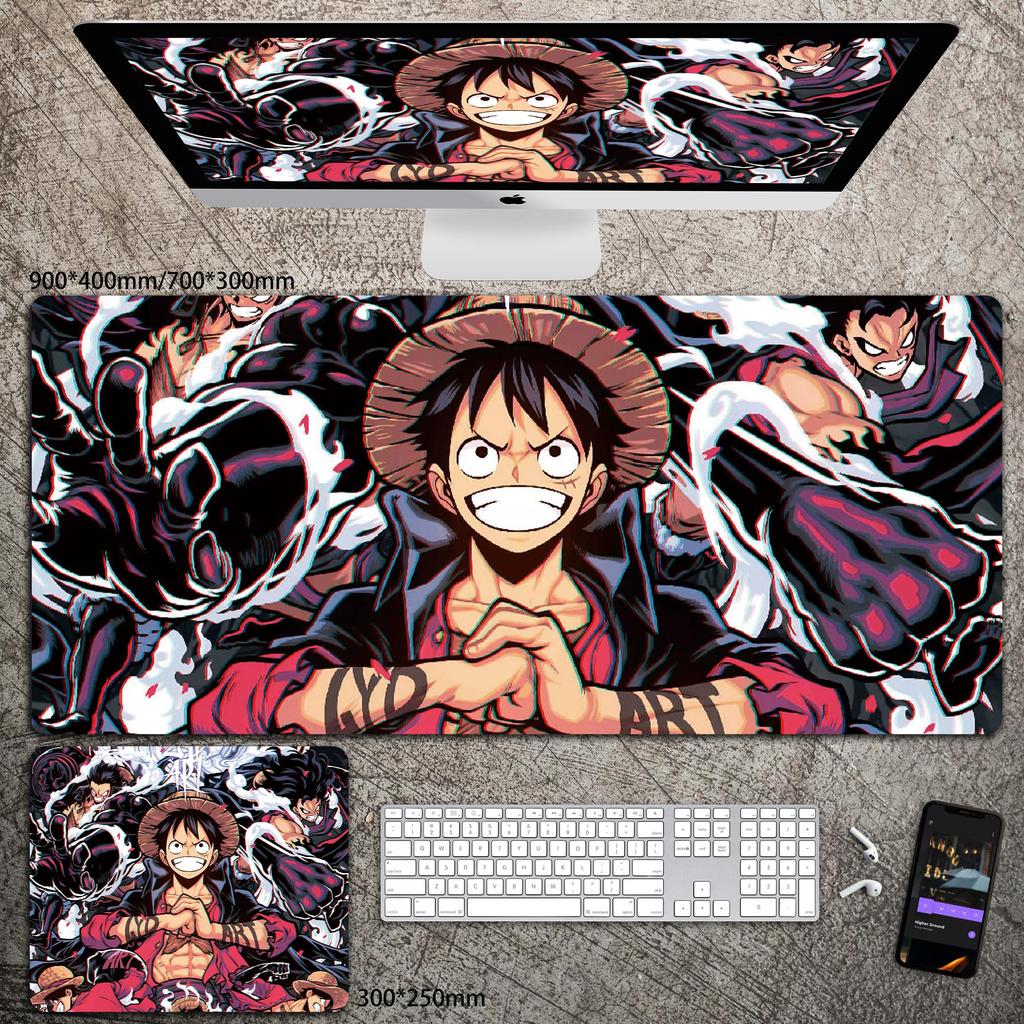 High Definition ONE PIECE Leather Mouse Pad Oversized Boys Animation E-sports Game Keyboard Pad Luffy Computer Desk Pad Non-slip Waterproof Mouse Pad