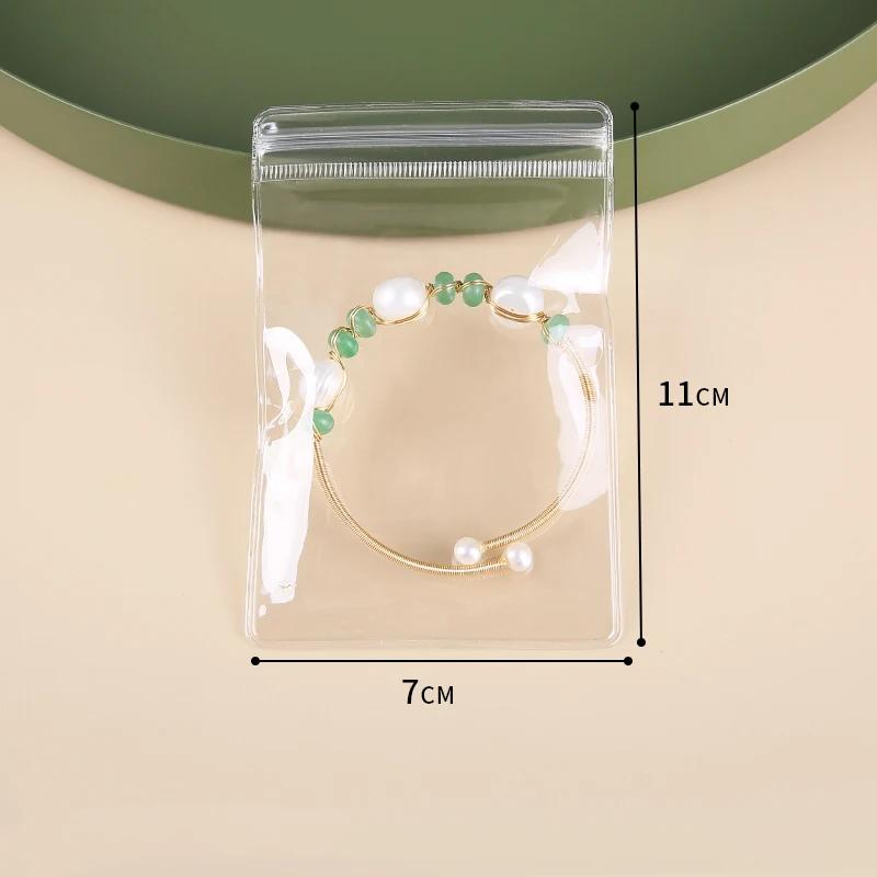 10-100 pièces 0,44 mm PVC Transparent Sac de Rangement pour Bijoux 5x7-10x26cm Boucles d'oreilles Colliers Montres Bagues Bracelets Sac d'Emballage Scellé