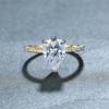 Silver Simple Classic WaterDrop 4-Carat Zircon Ring for Women Engagement Wedding Luxury High Quality Fine Jewelry
