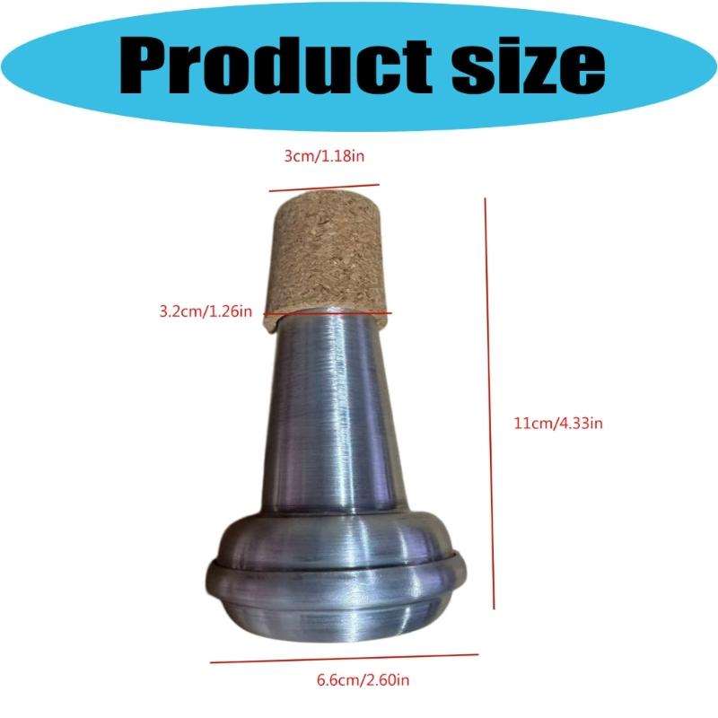 Portable Bb Trumpet Mute For Quiet Practice Aluminum Alloy Light weight Easy To Carry Durable Sound Reducer