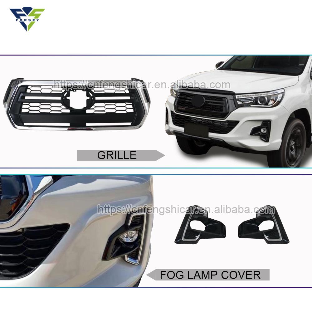 Fit for Hilux Rocco 2016+ Car Grille & Front Bumper Kit with Fender Flares & Underbody Protection
