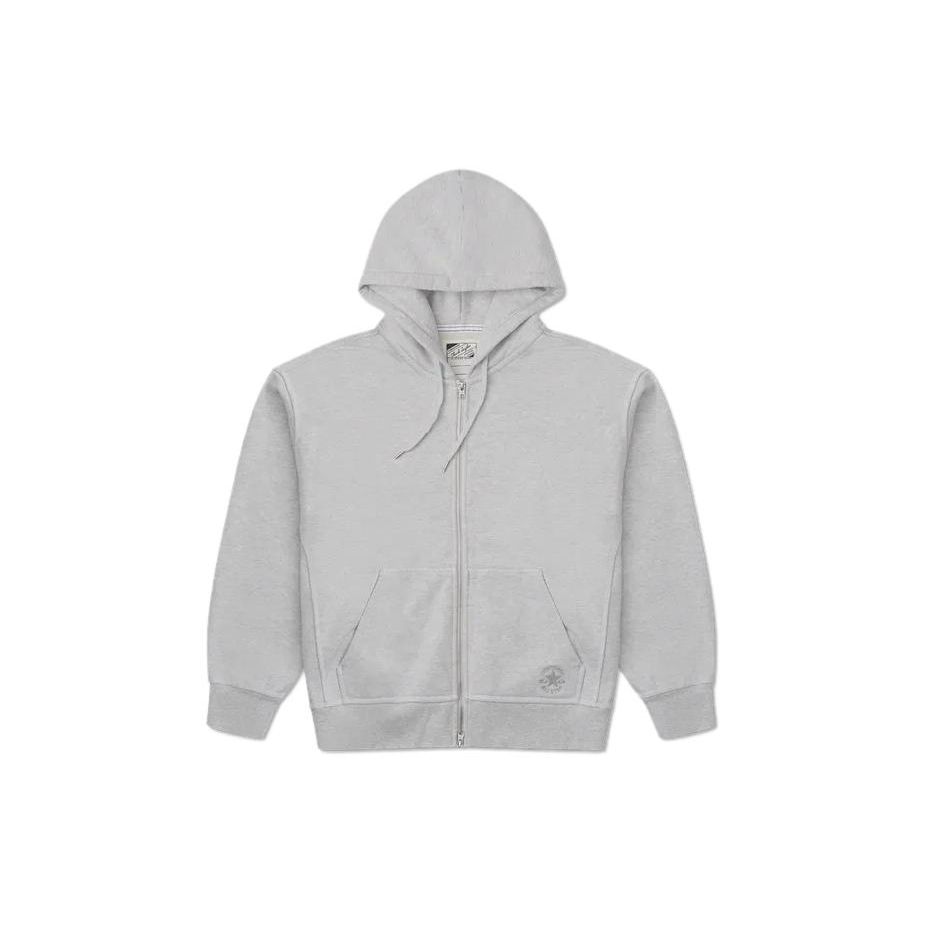 

Converse Solid Color Hoodie With Zipper Unisex Tops Light-Grey 10026899-A03