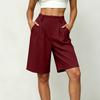 Women Casual Loose Fit Wide Leg Bermuda Shorts with Pockets Mid Length Street Style Five Point Pants Comfortable Everyday Wear