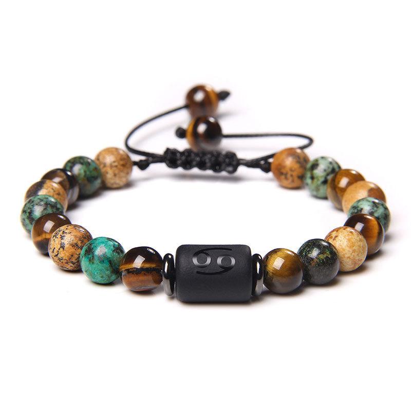 JYL TS Bracelet  Men s Black Onyx Snowflake Bead Bold Enhances Power Cancer woven винтовка зеленый