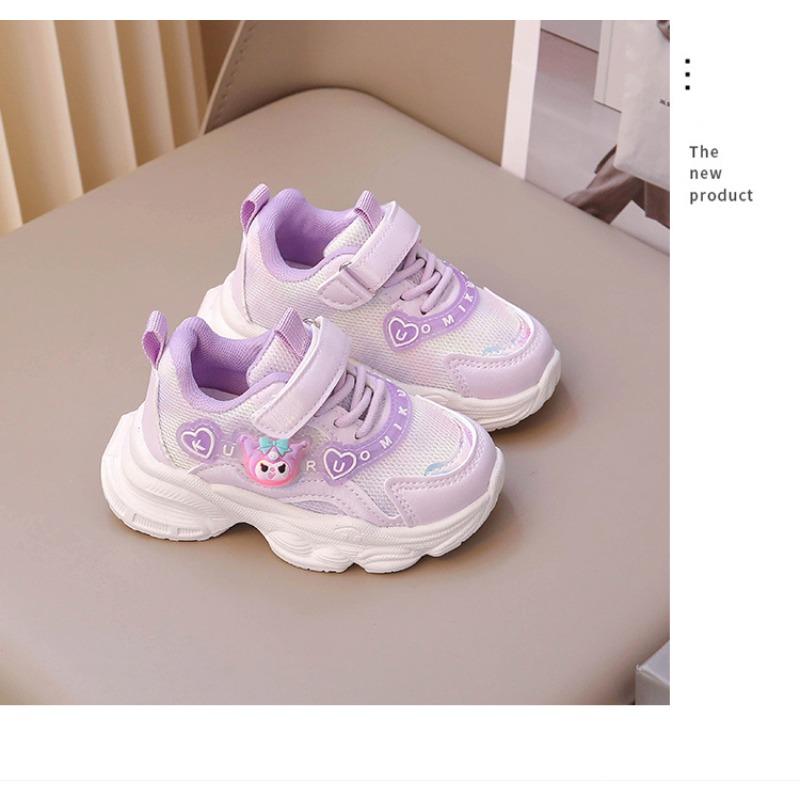 Spring and Autumn Princess Shoes Girls Super Soft Sneakers Children's Mesh Shoes Foreign Style Lighting Soft Sole Running Shoes Trendy