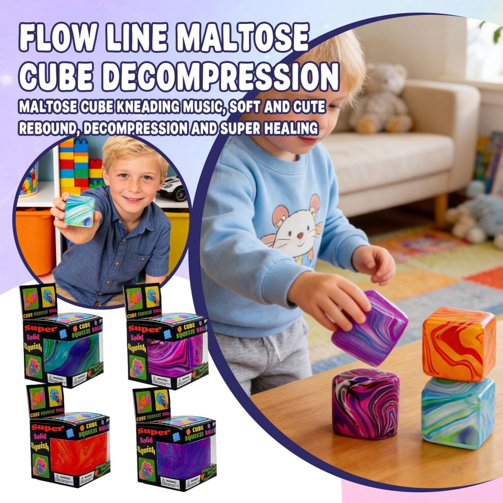 Cubo Fidget Sensoriale Morbido Anti-Stress, Palla Elastica Riempita di Gel per Bambini e Adulti – Rilascio Lento, Palla Morbida Ghiaccio/Zucchero, Sollievo dall'Ansia per Autismo, Regalo