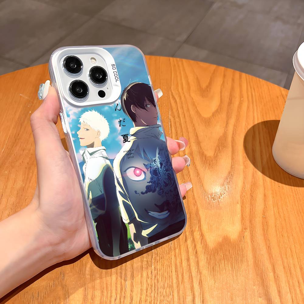 Anime the Summer Hikaru Died Phone Case For iPhone 16 15 14 13 12 11 Pro Max White Ultra-thin Laser Metallic Aurora Funda