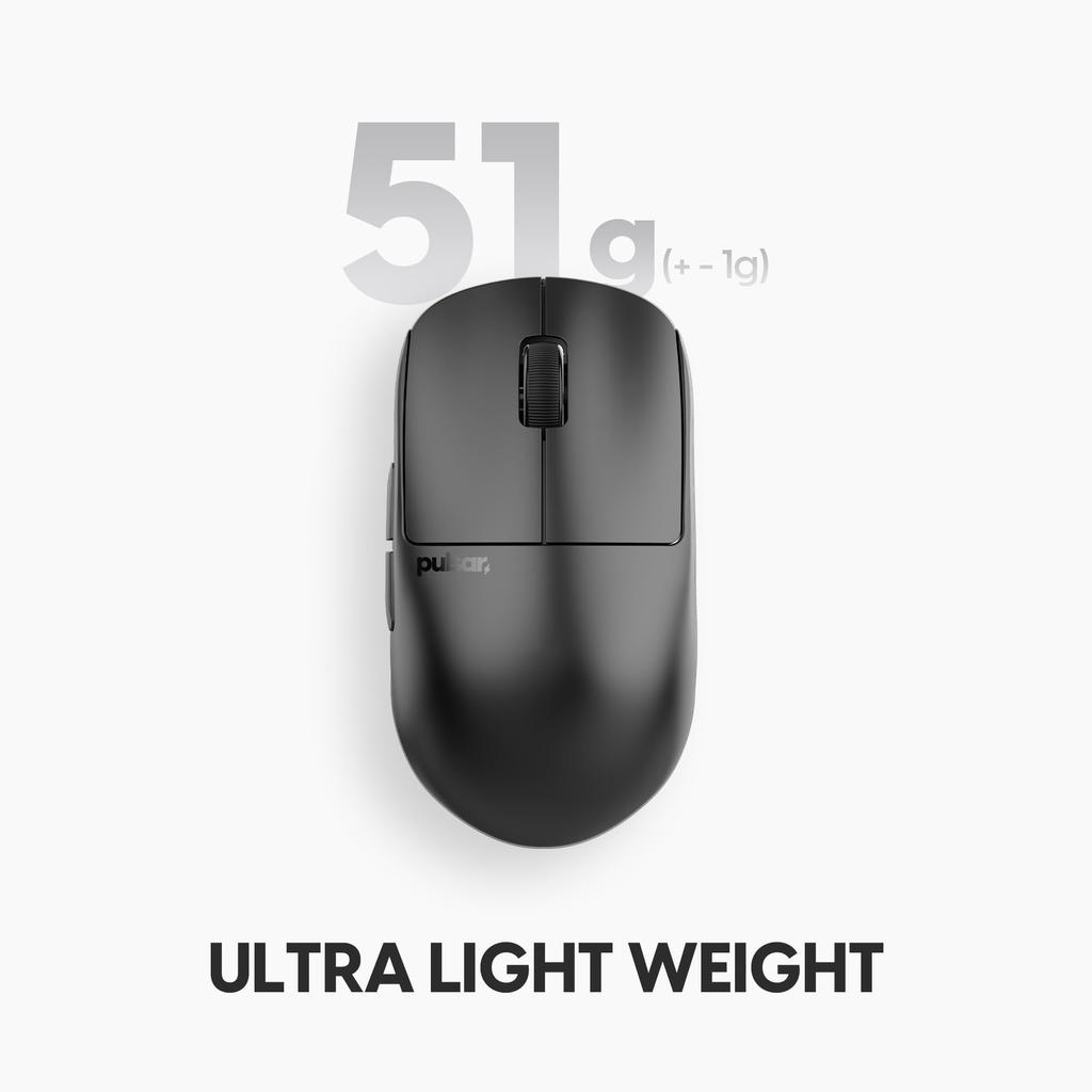 Pulsar Gaming Gears X2H V3 Mini Wireless Gaming Mouse, Ultra-Lightweight (51g), Ambidextrous, 2.4GHz, 1ms, 32000 DPI, Optical Switch, XS-1 Flagship