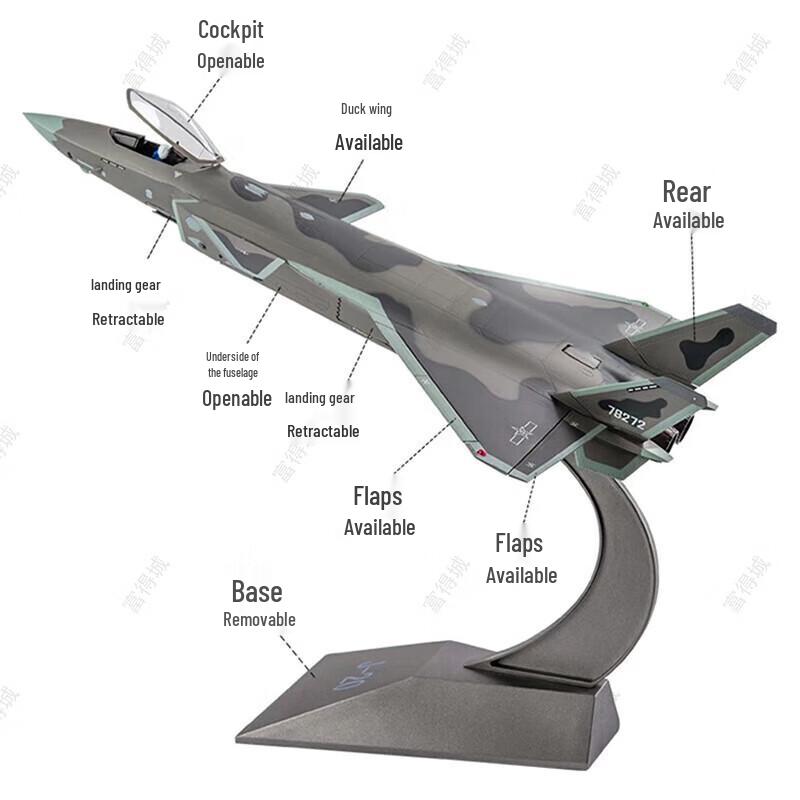 1:48 Scale J-20 Stealth Fighter Jet Model