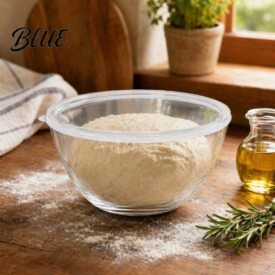 Salad Bowl with Lid Glass Lid Heat Resistant 4500ml Capacity Container