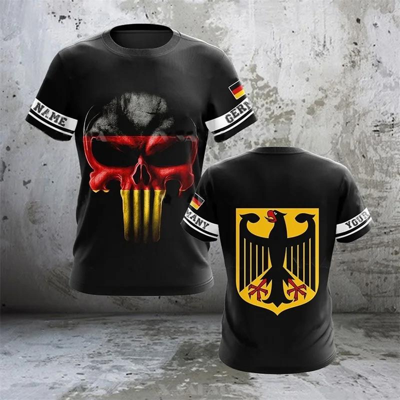 German Germany Flag National Eagle 3D Print Unisex Men Women MMA Kick Boxing Muay Thai T Shirt Quick Dry Short Sleeve Streetwear Retro Vintage Top Tee