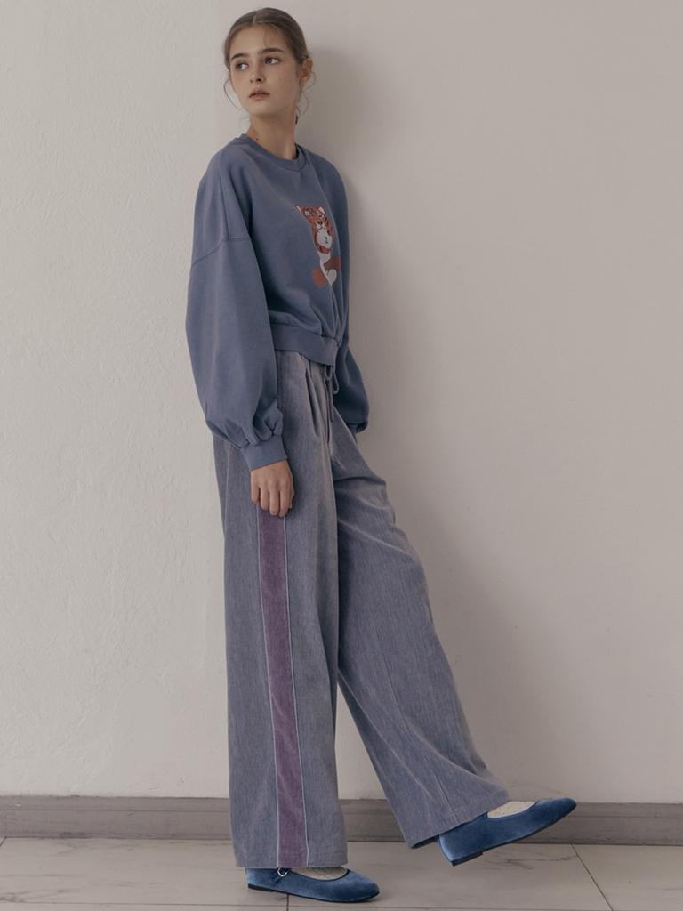 YUGADANG Velvet Wide Pants_Lavender Gray/Fw/Free Size Jogger Pants