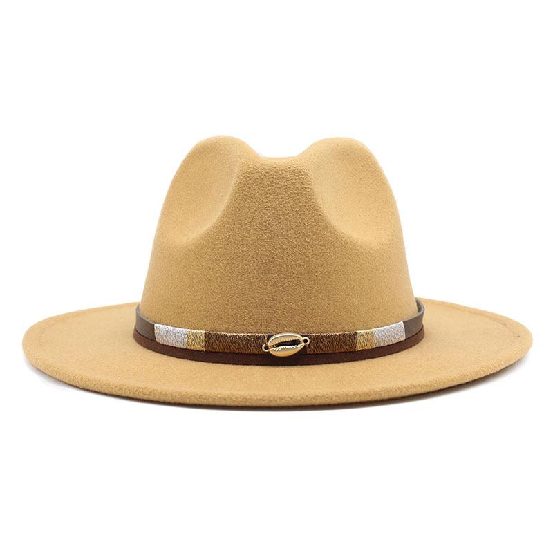 Spring Simple Casual Warm Woolen Top Hat Versatile British Belt Jazz Hat Men'S Hat