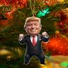 7 Stück Trump-Weihnachtsornament, 2D-flaches Acryl, Cartoon-Trump-Hängeornament, Weihnachtsbaum-Dekoration, Rucksack-Behang, Geschenk für Trump-Fans