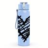 1PC Rough Line Drawing Love Heart 750ml Color Plastic Sports Water Bottle Leakproof Flip Straw Lid Suitable for Sports Office Home Use