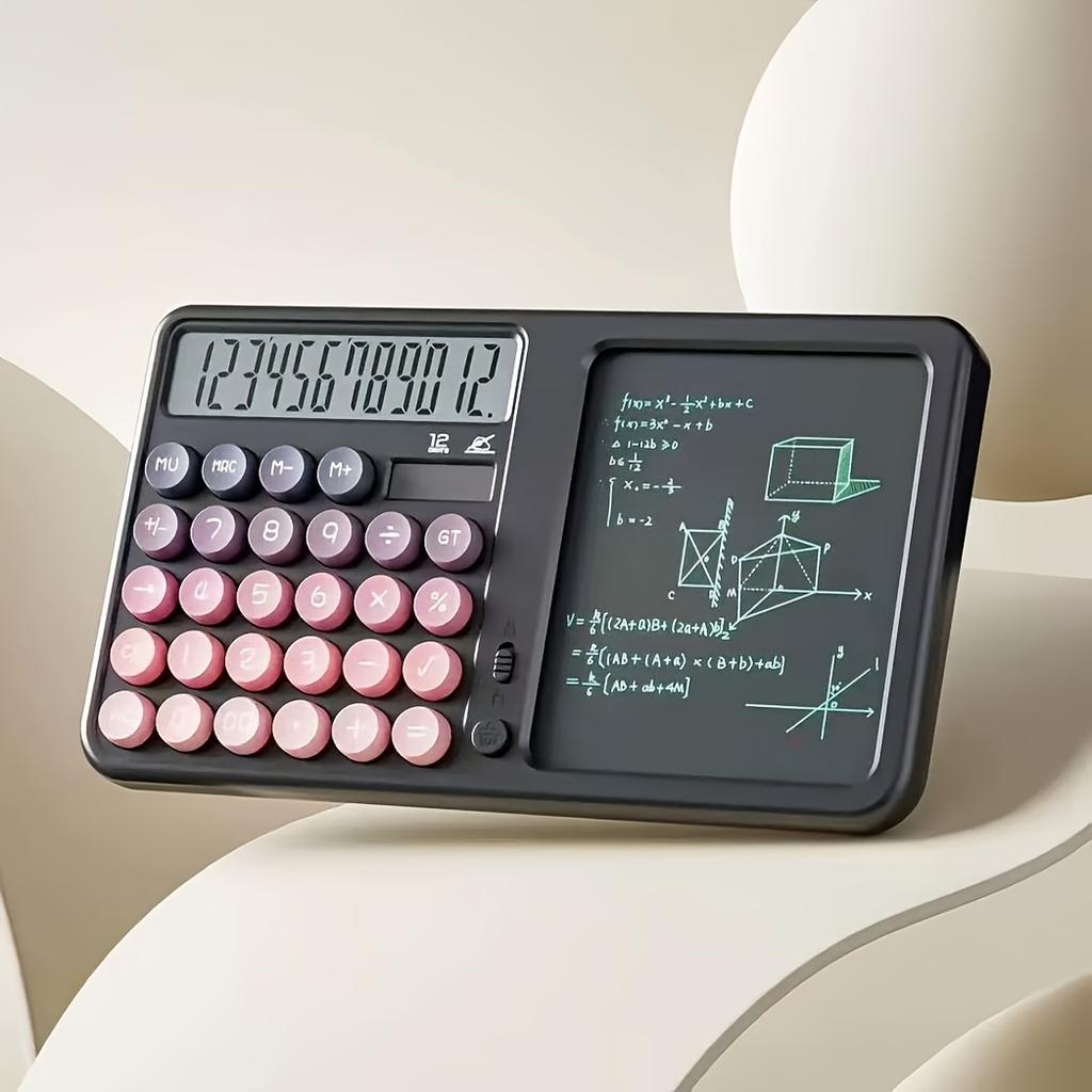 Kalkulator, Wielofunkcyjny Kalkulator Biurkowy z Tablicą do Pisania Ręcznego, Zasilany Bateryjnie/Solarnie, Asystent Memo, Wyświetlacz z Dużym Ekranem,