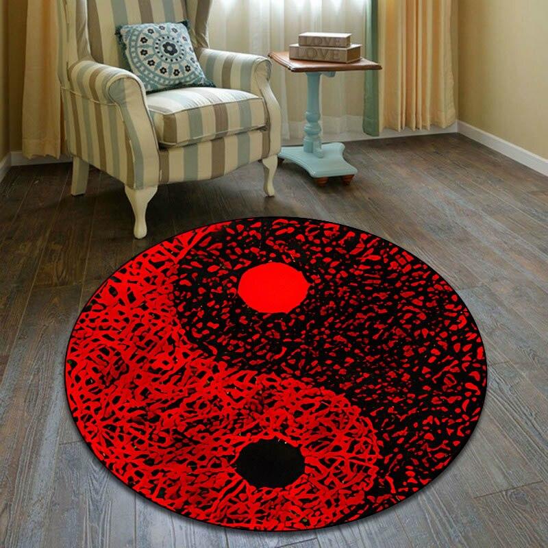 Moderní jin a jang Kulatý koberec Drby Kulatý koberec Obývací pokoj Ložnice Koberec Protiskluzový koberec Fotografování Rekvizity Dárek k narozeninám