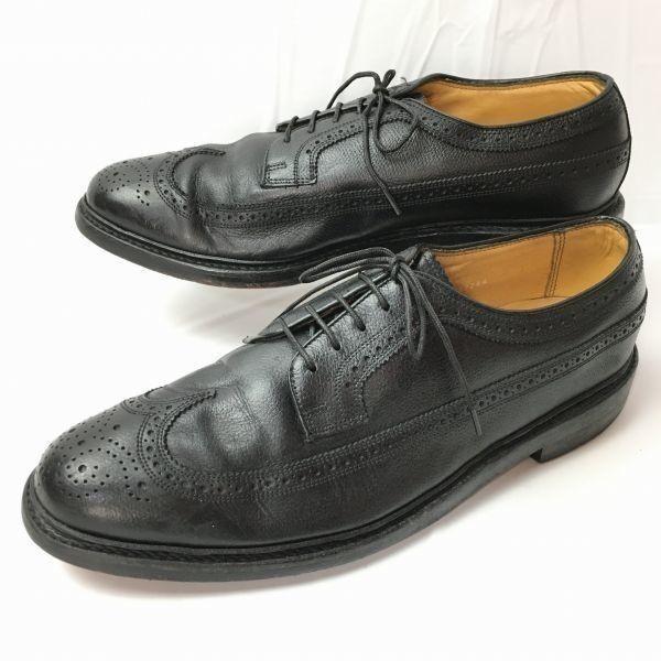 FLORSHEIM Imperial Kenmoor Wingtip Vintage Shoes Black Size 10.5E (28.0-28.5) Men's(USED)