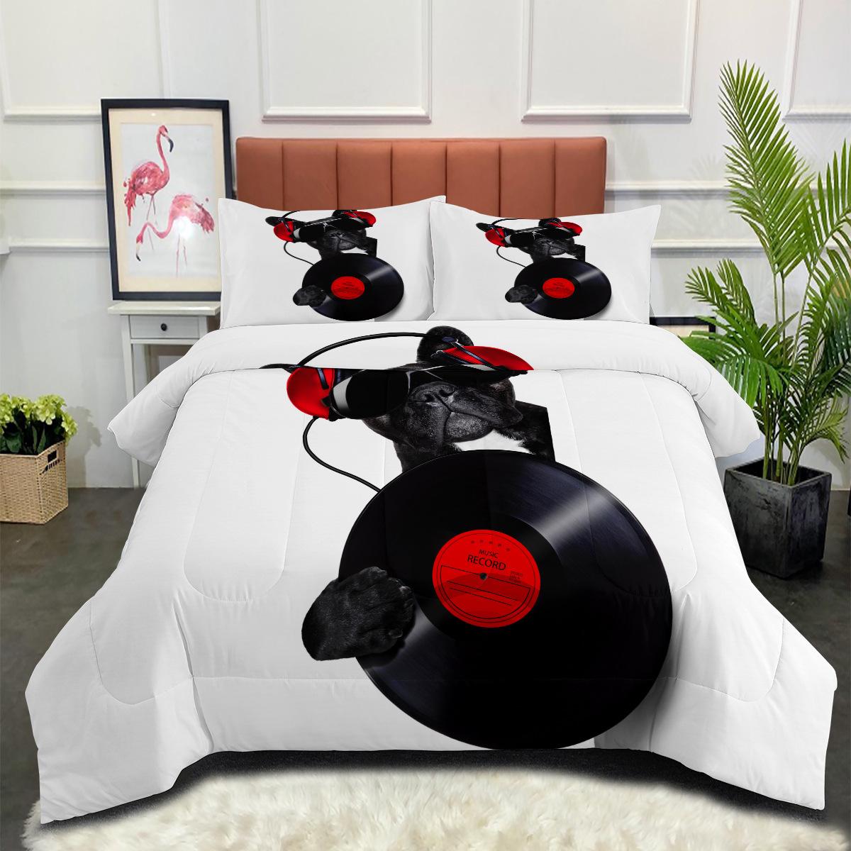 

Cute and Quirky Dog-themed Comforter Set with A Fluffy, Down-like Filling and A Multi-colored Lining 140*200cm