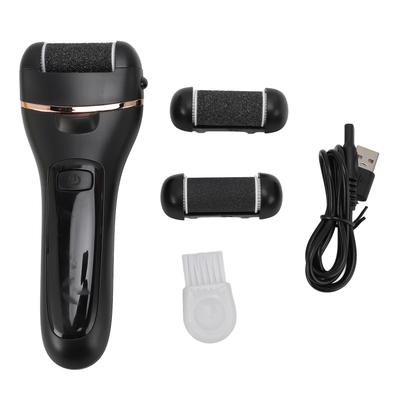 USB Rechargeable Electric Foot File Portable 3W Motor 1200mAh Built In Battery Callus Remover Black