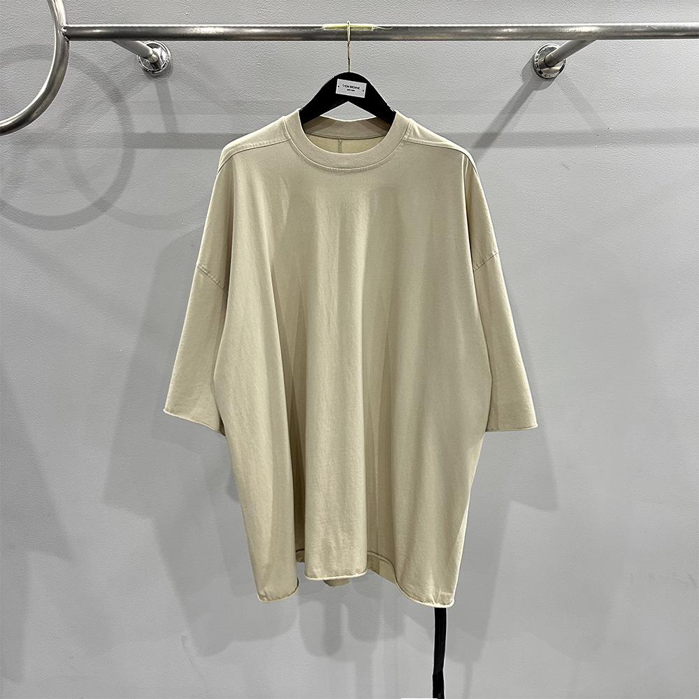 

SUBHUMAN Мужская футболка 2024 Весна/Лето Свободного кроя с необработанным краем больших размеров One Size абрикосовый