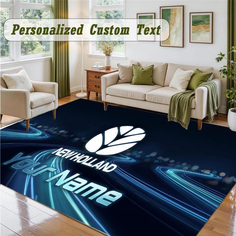 Crystal Velvet Square Rug Custom NameNew Holland Pattern Non Slip Home Floor Decor Rug
