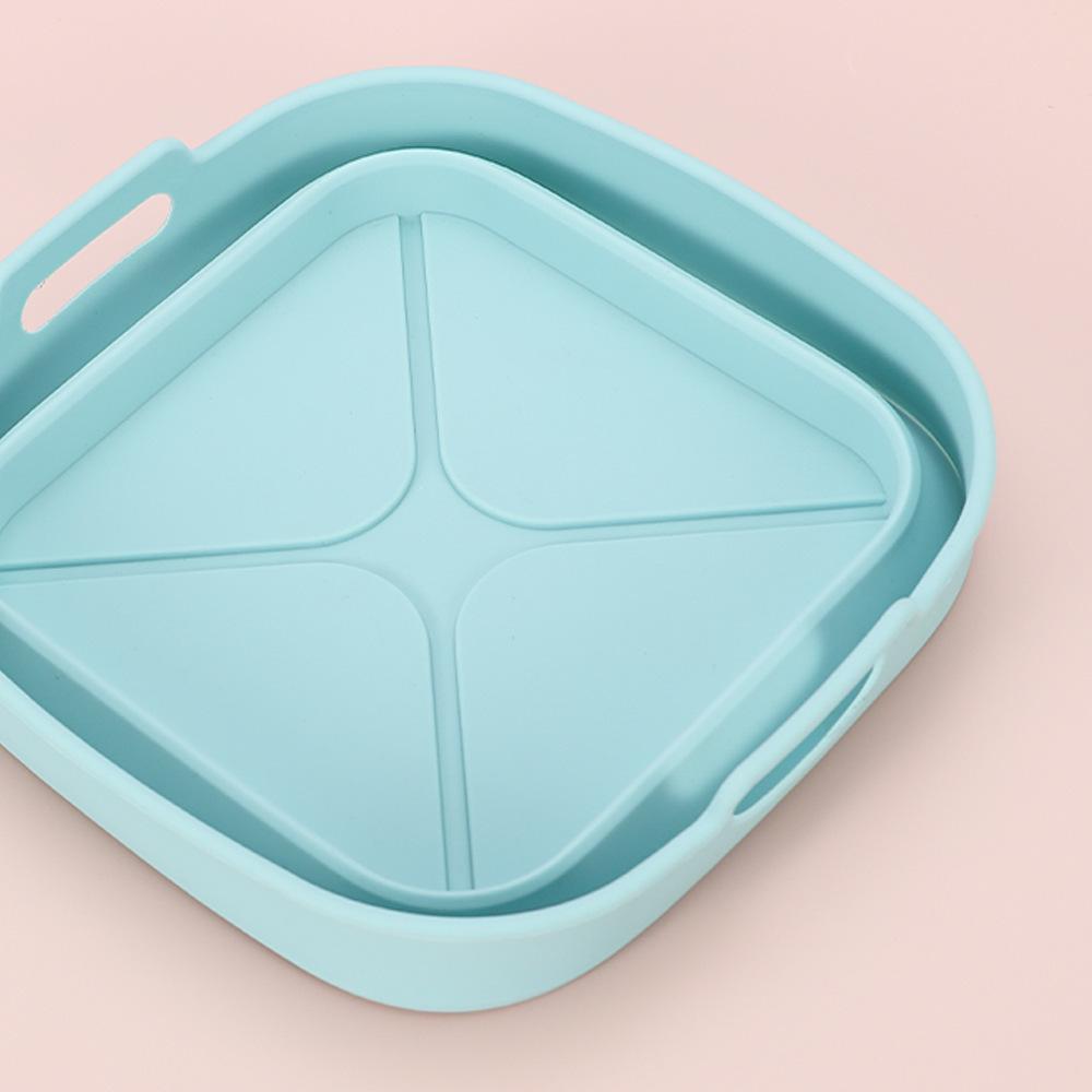 High-Temperature Resistant Foldable Silicone Air Fryer Pan with Handle
