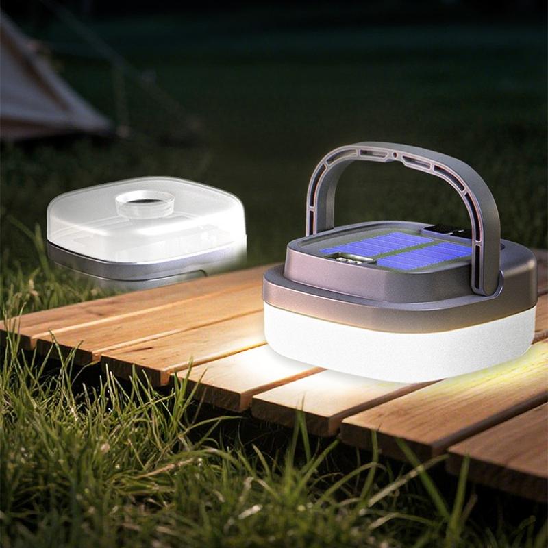 

Цифровой дисплей Солнечный кемпинговый фонарь 5 режимов Зуммируемый Type-C Быстрая зарядка Защита от перезаряда 1000 мАч для сада палатки улицы Lasts for 2 h