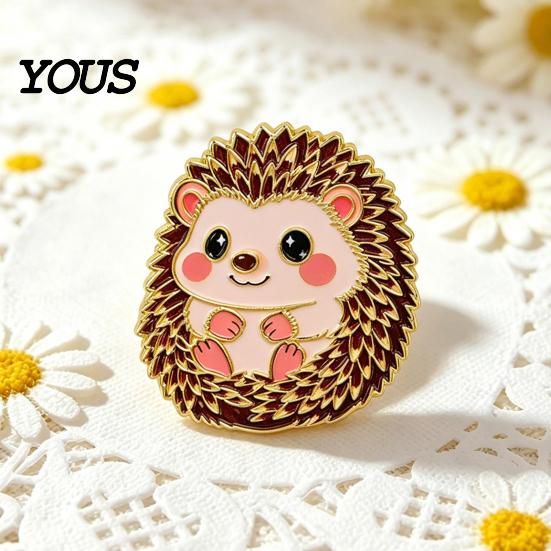 Daily Wear Brooch Enamel Animal Pin, Bear Penguin Fox Dog Hedgehog Badge, Women Jewelry Men Alloy Pin for Coats Sweaters Scarves Theme Pins