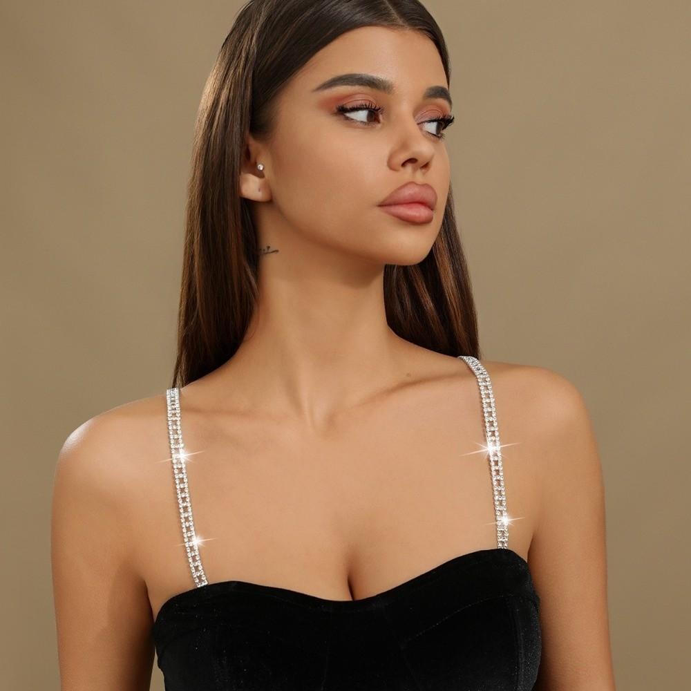 Off-the-shoulder Underwear Shoulder Strap Removable Decorative Bra Straps Rhinestone Bra Straps