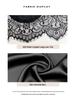 Black & White Satin Morning Robe with Flared Sleeves, Lace Accents, Long Style, Tie Belt, and Train Hem