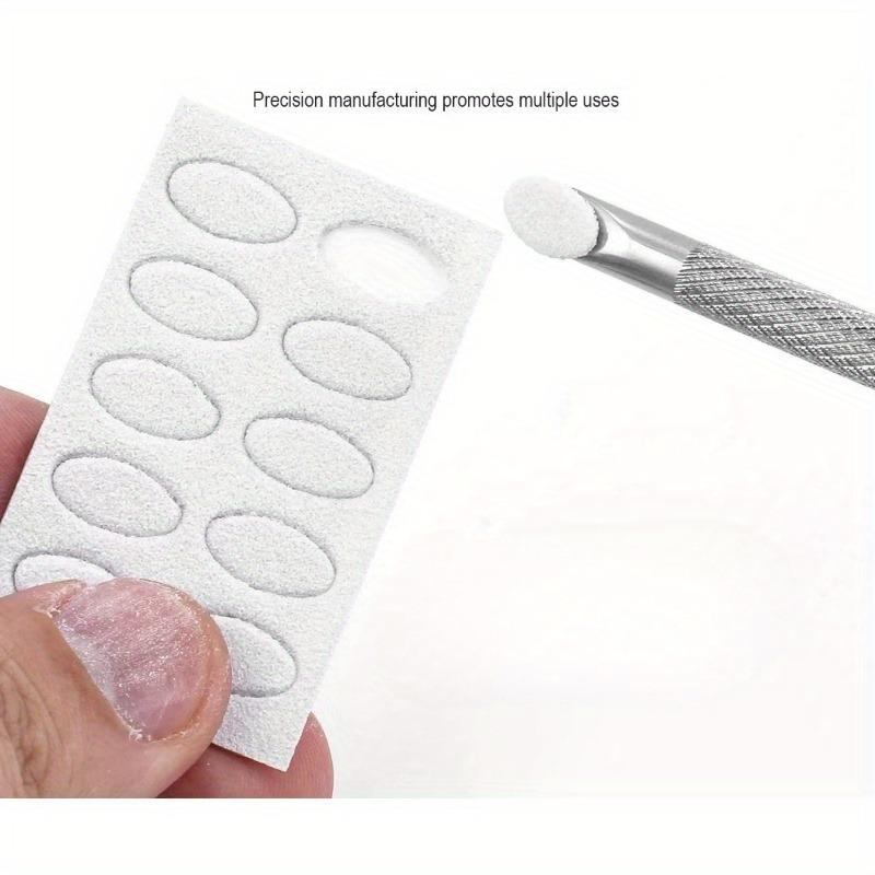 2pcs Double Headed Nail Art Steel Push Front Sand Rubbing Pads Horseshoe Peeling Nail Repair Surface Just Push Nail Art Tool