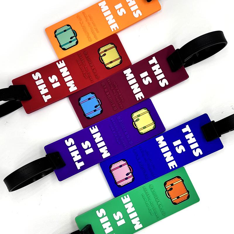 Exquisite Travel Souvenir Soft Rubber Luggage Tag with Airplane Boarding Pass Print