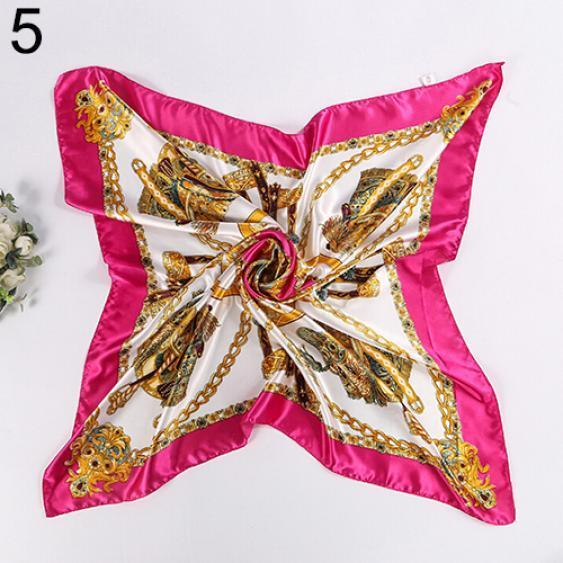 90 X 90см Квадратный Женский Имитированный Шелковый Сатин Цепь Кареты Шейный Головной Платок Шаль EMA