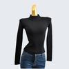 Autumn and Winter Pullover Top Slim Fit Short Solid Long Sleeve Basic Knit Sweater Bottoming Shirt Women Clothes All-Matching