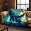 Underwater Sea World Marine Life Cartoon  Flannel Blanket Soft Throw Blanket for Bedroom Living Room Bed Travel Camping Picnic