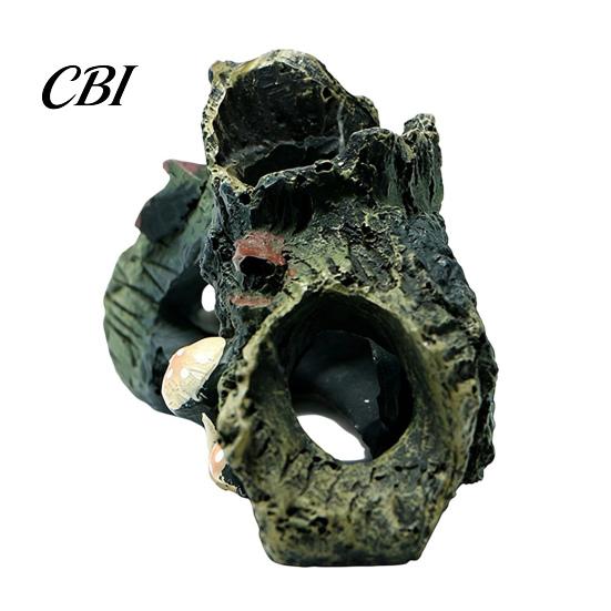Resin Fish Cave Decaying Trunk Aquarium Hideout, Betta Shelter with Multiple Holes And Tank Caves, Decorative Log Hide for Shrimp Corydoras Hideout