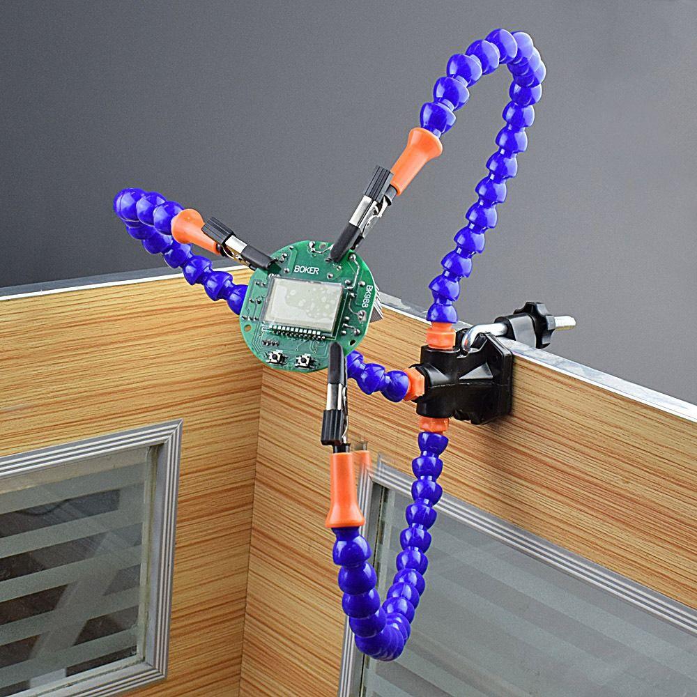 Plastic Soldering Helping Hand Tool Black/Blue Soldering Stand Flexible Arm Soldering Tool