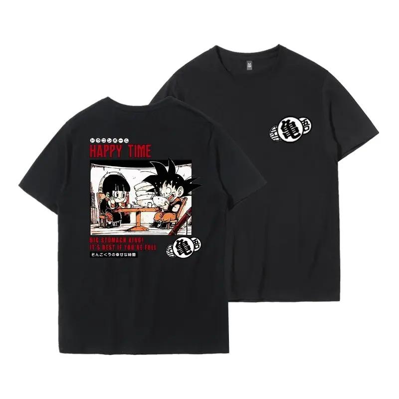 Dragon Ball Son Gohan Birth Commemorative Double-Sided Printed T-Shirt | Kame Symbol Anime Merchandise | Unisex Cotton Casual Short Sleeve Tee