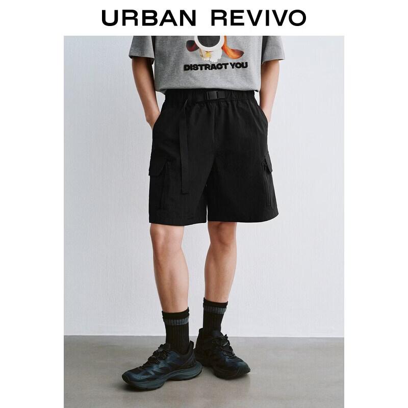 UR2026 Men s Adjustable Belt Cargo Straight Shorts 30