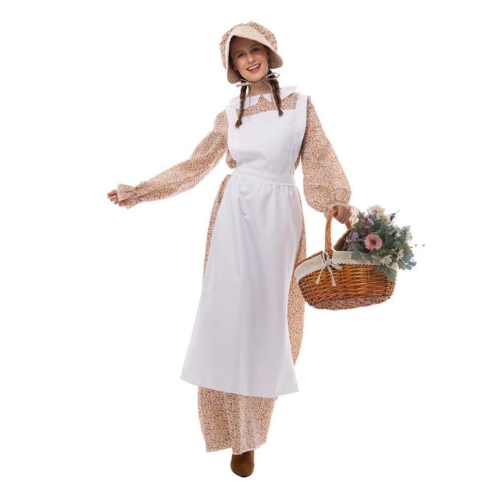 Halloween Rural Girls Costume For Women With Polyester Fabric And Fairy Tale Style For Cosplay Enthusiasts