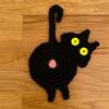 8Pcs/Lot Cartoon Cat Butt Design Heat Insulation Coasters Knitted Anti Scalding Table Cup Mat Cute Home Gift for Christmas