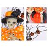 Halloween Figurines Skeleton Pumpkin Figurine Halloween Realistic Skull Ornament For Bookshelves Porch Living Room Entryway