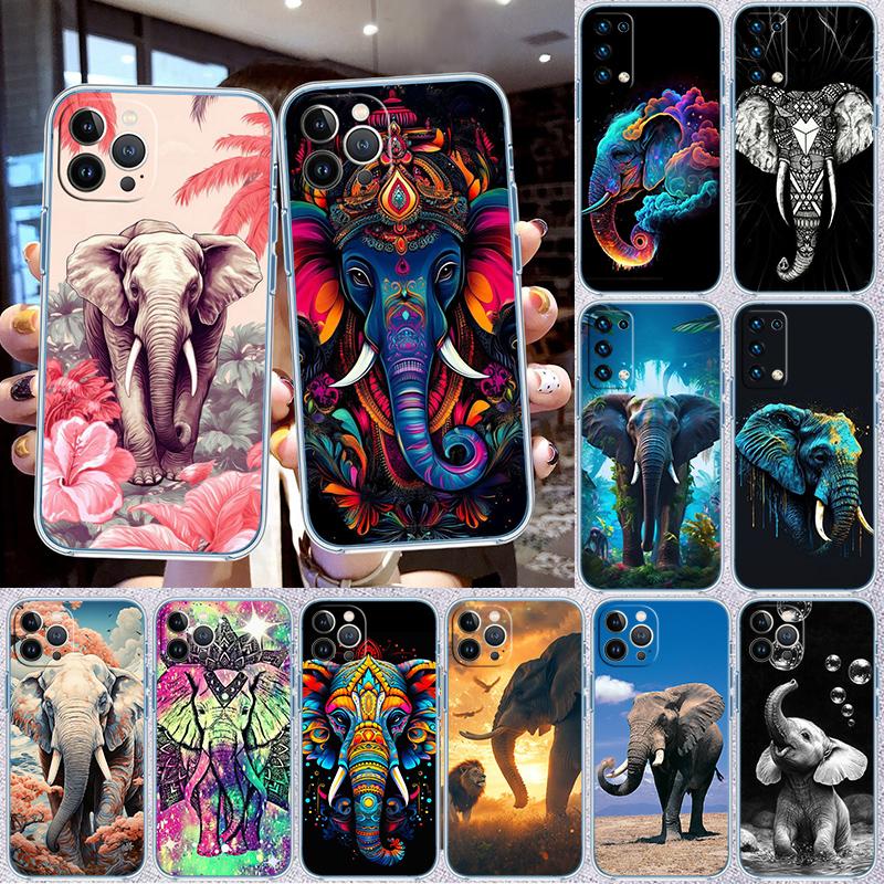 RP5 Animal Elephant Transparent Case for LG K22 K30 K40 K40S K41 K42 K50 K50S K51 K51S K52 K61 K62 K71 K92 Q60 Q61 V40 V50 V60
